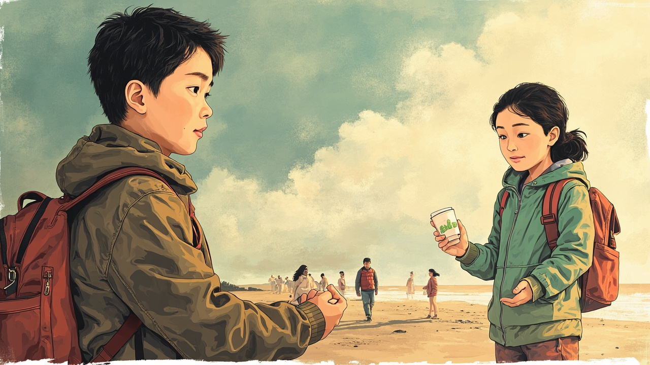 流浪少年在街头