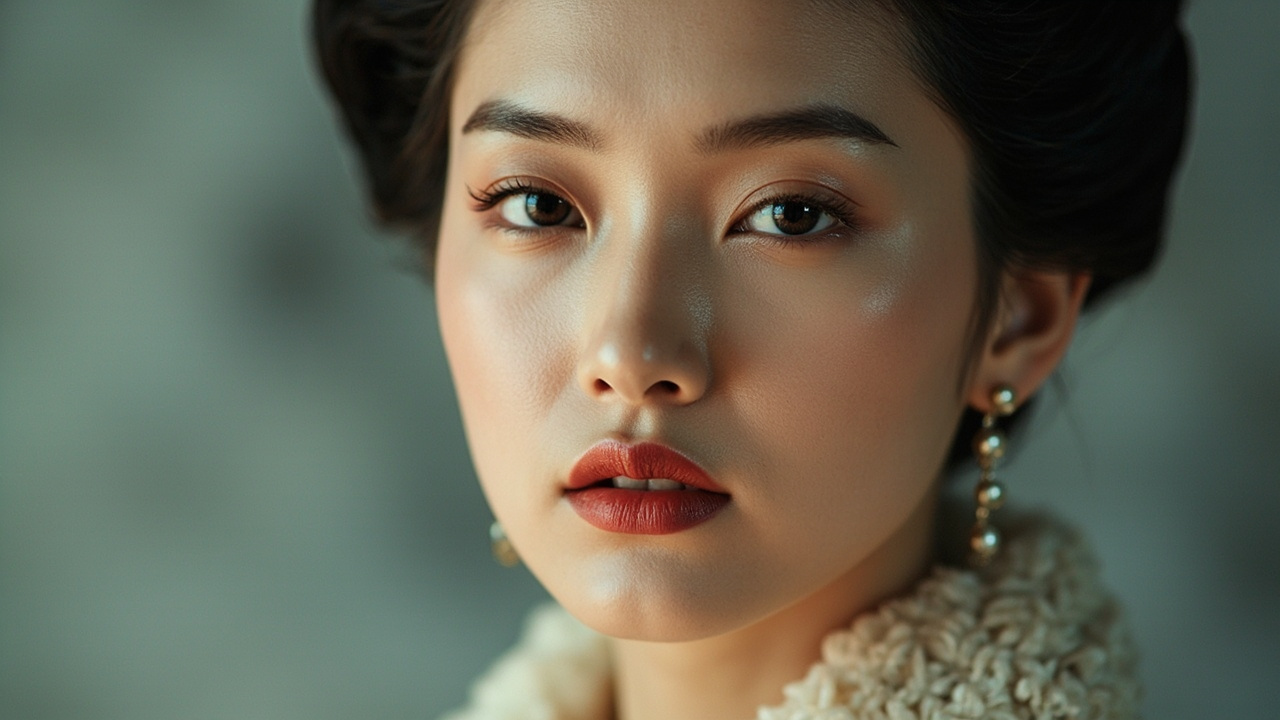 亚裔女模特在时尚秀场